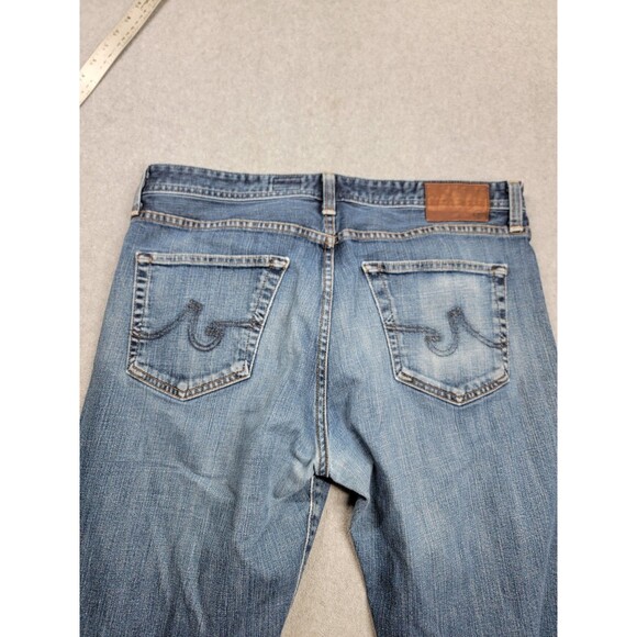 AG Adriano Goldschmied Jeans Mens 36X34 New Hero Straight Blue Distressed USA - Picture 13 of 16